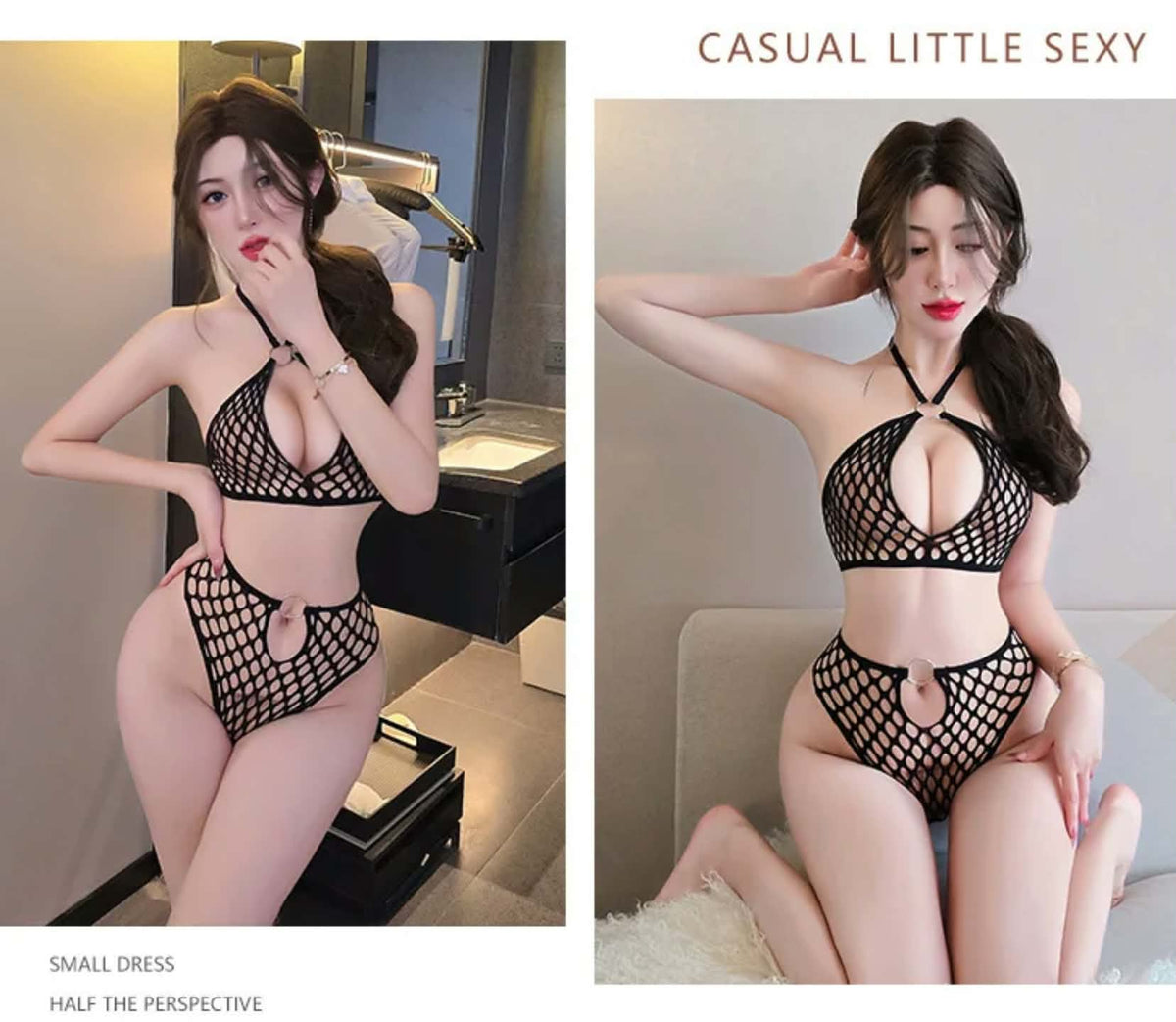 Premium Mesh Halter Neck Lingerie Set MLS-01
