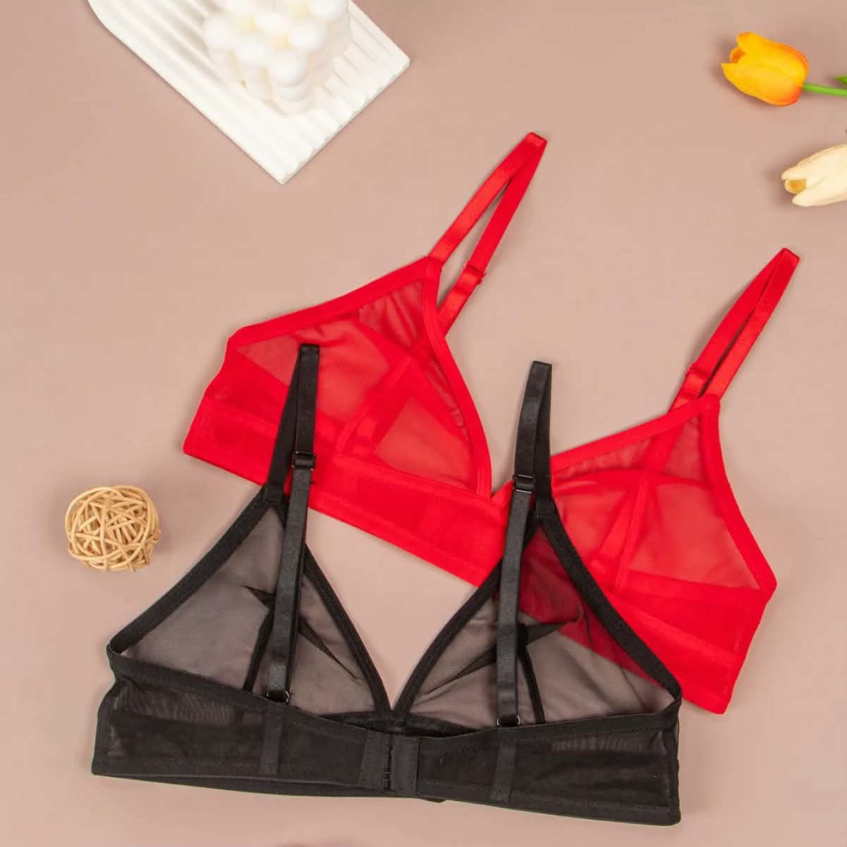 Aura Lace Bralette Collection Transparent Bra TS-01