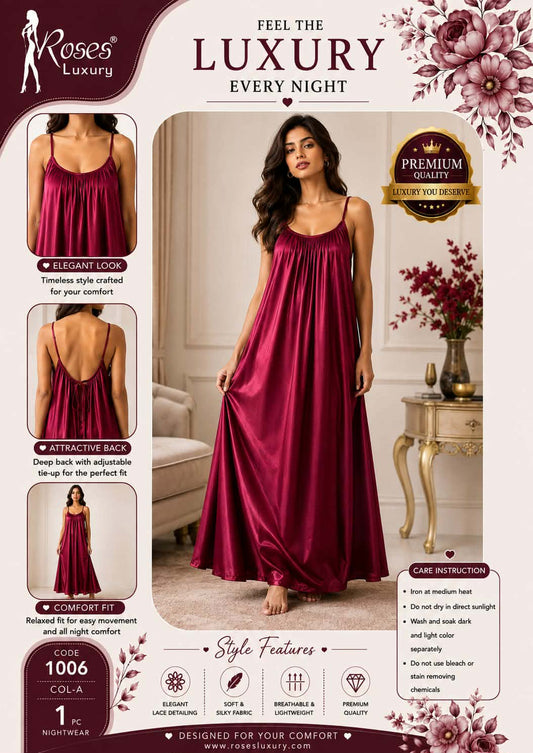 Luxury Silk Maxi Long Nighty SM-01