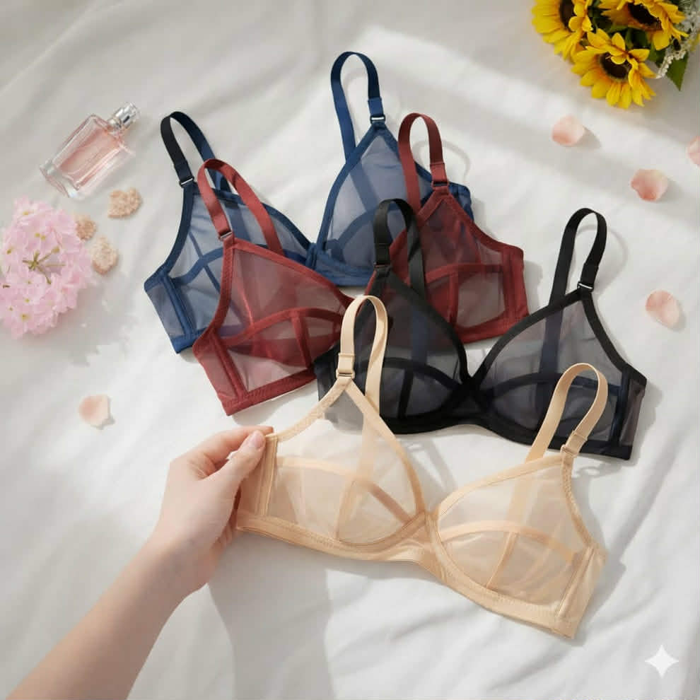Aura Lace Bralette Collection Transparent Bra TS-01