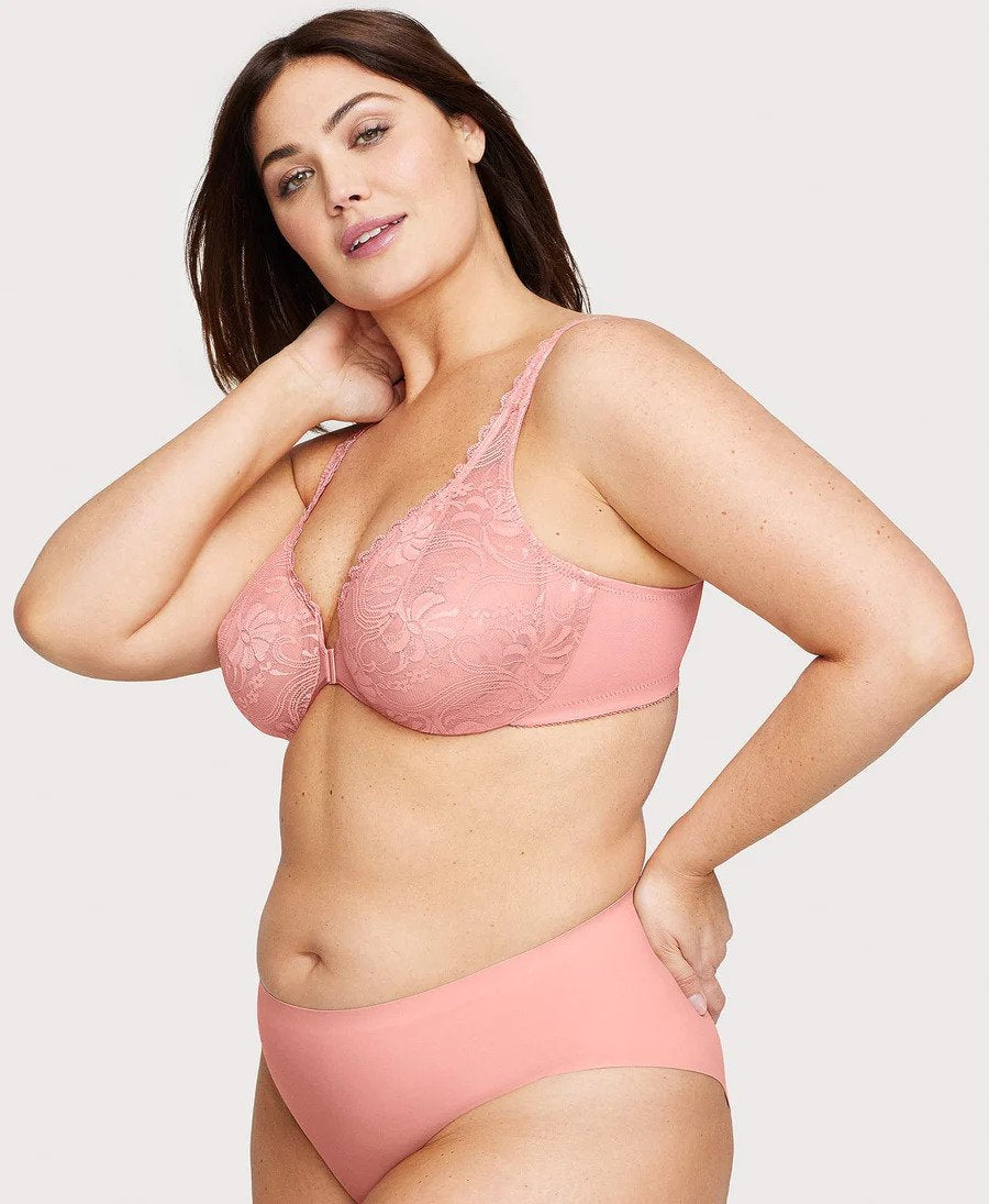 Premium Front Closure Full Coverage Lace Comfort Bra Set for Women PLC-01