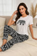 Elephant Patterned Paisley Print T Shirt Long Pajama CH-098