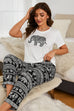 Elephant Patterned Paisley Print T Shirt Long Pajama CH-098