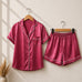 The Bordeaux Satin Short Set CH- 009