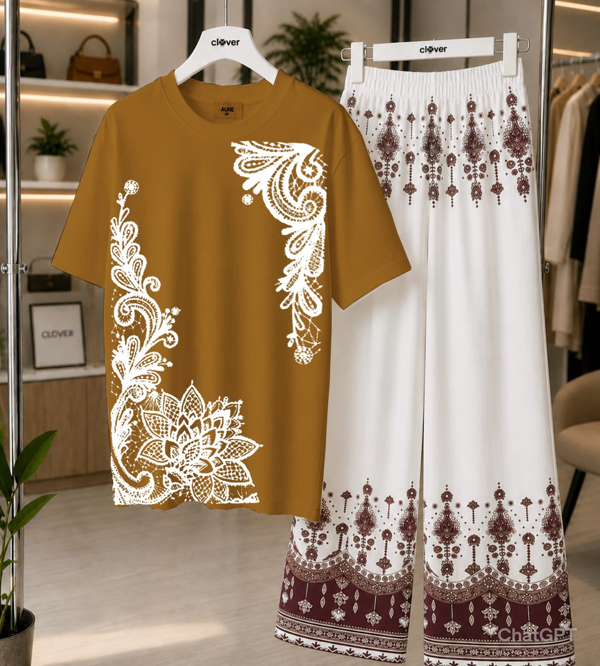 "Clover 2-Piece Women's Stitched Jersey Printed Night Suit" CH-005