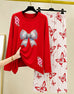 Red Princess Night Suit Women with Butterfly Print 009