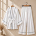 Classic White Piping Satin Sleepwear Duo CH- 010
