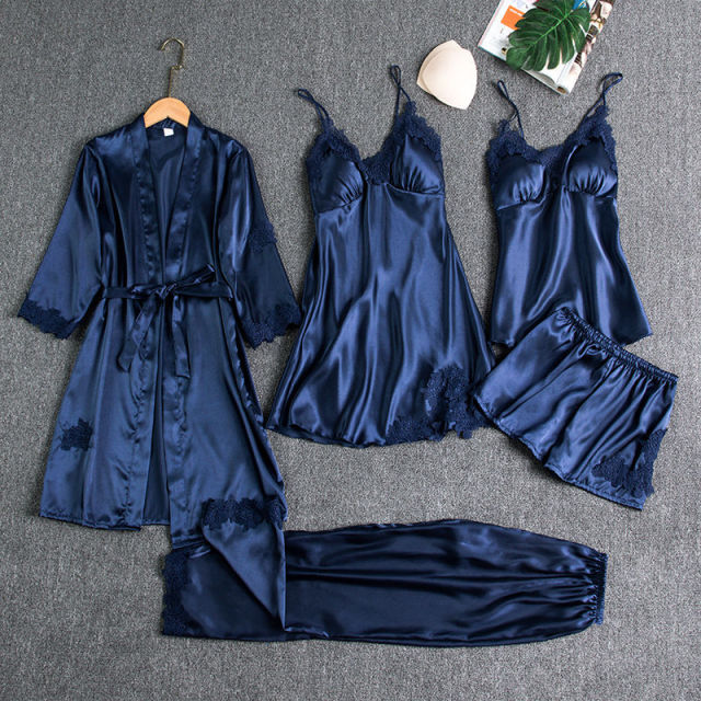 5 Piece Premium Soft Silk Nighty for Bridal CH-008