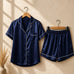 The Bordeaux Satin Short Set CH- 009